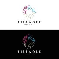 Firework Logo, Simple Line Model Design New Year Celebration Day Illustration, Template Vector