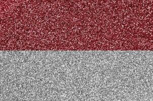 Indonesia flag depicted on many small shiny sequins. Colorful festival background for party photo