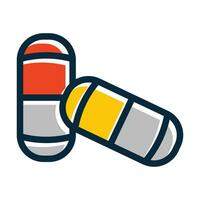 Pills Vector Thick Line Filled Dark Colors