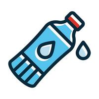 Water Bottle Vector Thick Line Filled Dark Colors