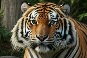 close up Tiger. background. AI Generative Pro Photo