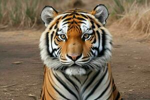 close up Tiger. background. AI Generative Pro Photo