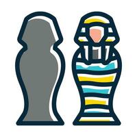 Sarcophagus Vector Thick Line Filled Dark Colors