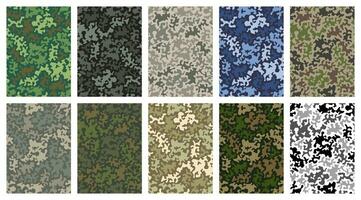 Military textile of camouflage for uniform. Como fabric textured material. vector