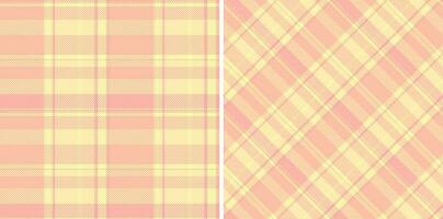 Seamless fabric tartan of check plaid background with a vector textile pattern texture.