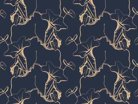 Floral pattern seamless vector background. Foliage and flower wallpaper design of nature.