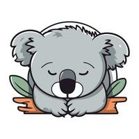 Cute Koala Bear Sleeping Vector Icon Cartoon Illustration Graphic Design