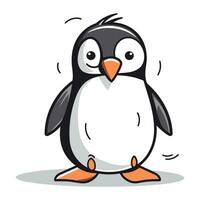 pingüino linda dibujos animados mascota personaje vector ilustración