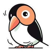 cute little penguin isolated on white background. vector illustration.