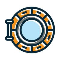 Porthole Vector Thick Line Filled Dark Colors