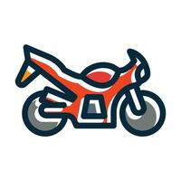 Bike Vector Thick Line Filled Dark Colors