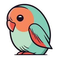 Cute cartoon parrot isolated on white background. Vector illustration.