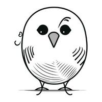 Cute cartoon bird on white background. Vector illustration for your design