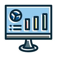 Web Analytics Vector Thick Line Filled Dark Colors