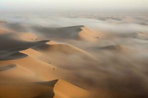 Sand dune in Sahara desert. Neural network AI generated photo