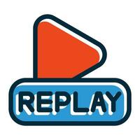 Instant Replay Vector Thick Line Filled Dark Colors