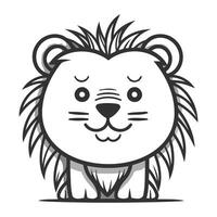 Cute cartoon lion isolated on white background. Vector illustration for your design