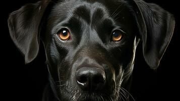 Black labrador retriever close-up face photo, AI Generated photo