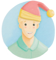 a man wearing a Christmas hat. AI Generative. png