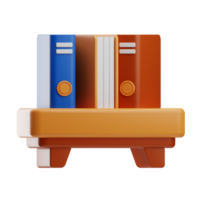 work Bookshelf illustration 3d png