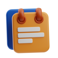 work notepad illustration 3d png