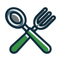 Baby Cutlery Vector Thick Line Filled Dark Colors