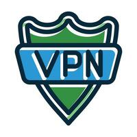 Vpn Vector Thick Line Filled Dark Colors