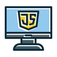 Javascript Vector Thick Line Filled Dark Colors