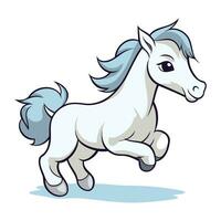 linda dibujos animados poni aislado en un blanco antecedentes. vector ilustración.