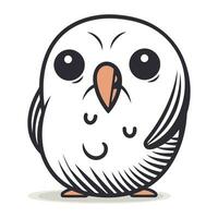 Cute cartoon owl isolated on a white background. Vector illustration.