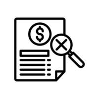 Payment Document Error icon in vector. Illustration vector