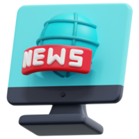 live news 3d render icon illustration png