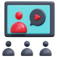 online class 3d render icon illustration png