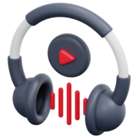 headphone 3d render icon illustration png