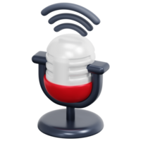micrófono 3d render icono ilustración png