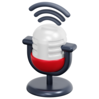 illustration de l'icône de rendu 3d du microphone png