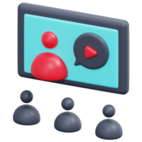 online class 3d render icon illustration png