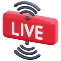 live streaming 3d render icon illustration png