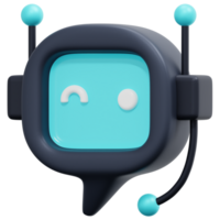 ilustração do ícone de renderização 3d do chatbot png