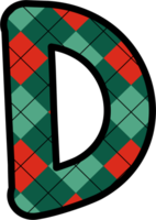 d alfabet, rooster patroon, rood, groen png