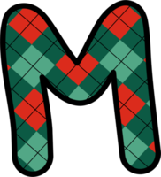 M Alphabet, grid pattern, red, green png