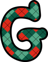 g alfabet, rooster patroon, rood, groen png