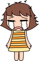 cartoon girl crying png