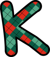 K Alphabet, grid pattern, red, green png