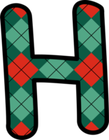 H Alphabet, grid pattern, red, green png