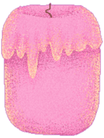 Pixel art candle in pink color png