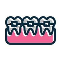 Braces Vector Thick Line Filled Dark Colors