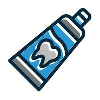 Toothpaste Vector Thick Line Filled Dark Colors