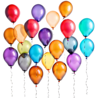 3D Realistic Helium Color Balloons Isolated. AI Generative png