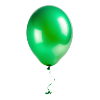 3d réaliste hélium vert ballon cette est isolé. ai génératif png